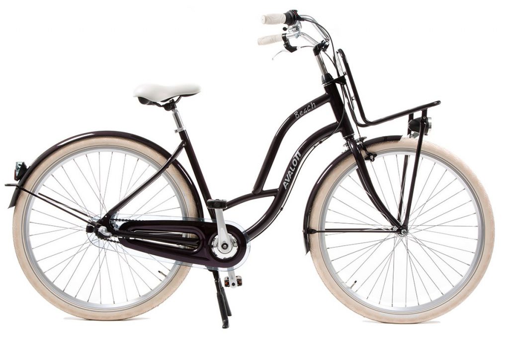 avalon beach dames transportfiets 28 inch Donker paars metallic