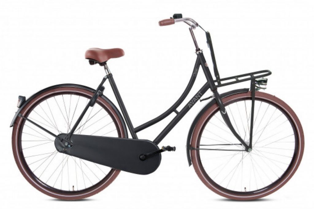 avant carrier dames transportfiets 28 inch mat zwart