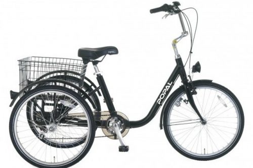 popal 24 inch volwassen-driewieler-zwart