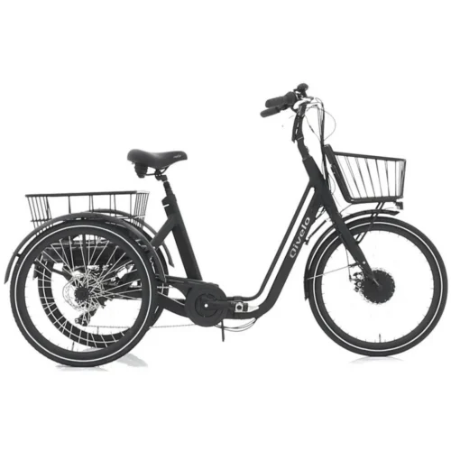 Qivelo-elektrische Driewieler fiets lage instap-Mat-Zwart-468Wh-Inklapbare-Elek-0