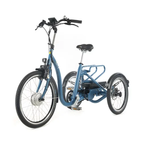 Huka-City driewieler fiets elektrische blauw gun metal