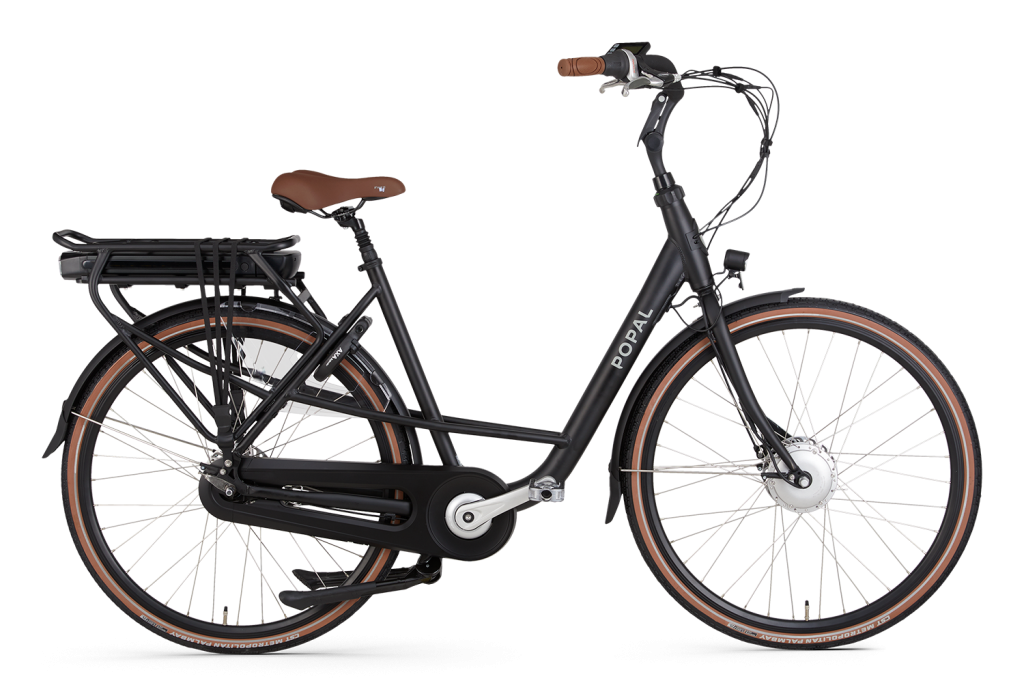 Popal Maeve Fm Elektrische moederfiets 28 inch lage frame fiets 47cm mamafiets Ebike Zwart