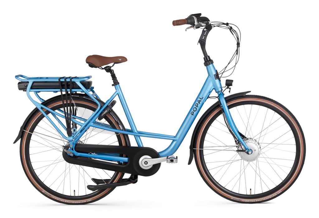 Popal Maeve Fm Elektrische moederfiets 28 inch lage frame fiets 47cm mamafiets Ebike blauw