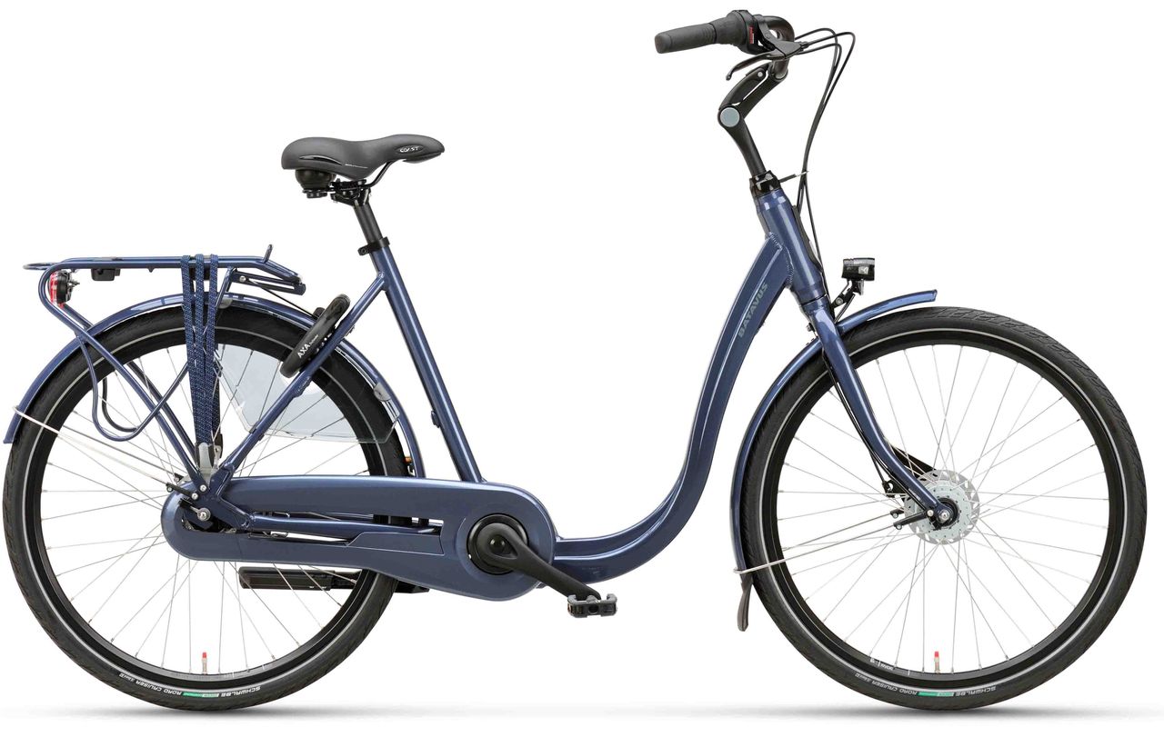 Lam silhouet Vies Batavus Entree N7 Lage instap fiets 26 inch 51cm blauw - Fietshemel Edam