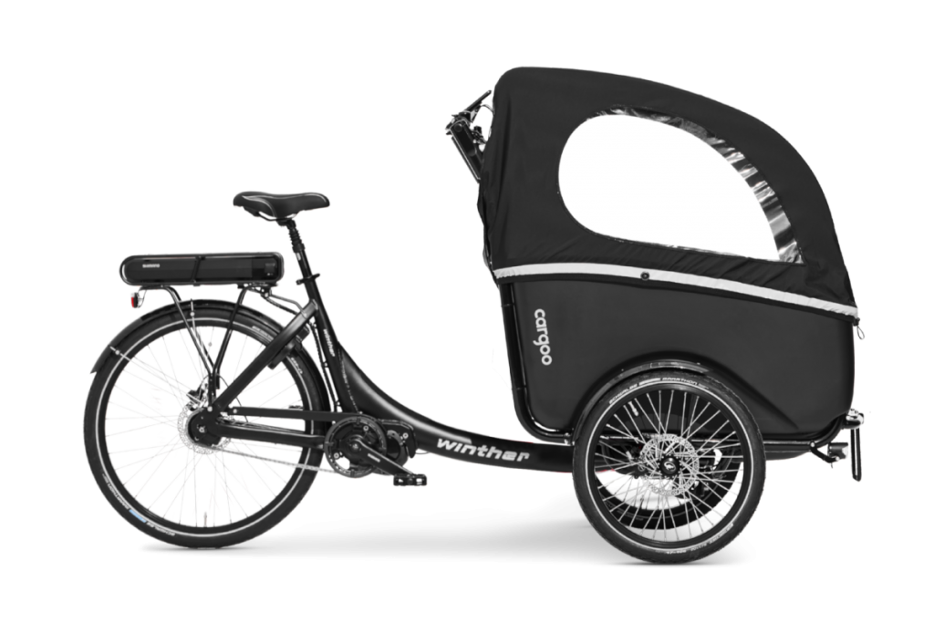 Winther_Bikes_Cargo_E-cargo_Cargoo_Black_black_Shimano_STePS_winther_cargoo_elektrische bakfiets met ondersteuning denemarken bakfiets die niet breekt