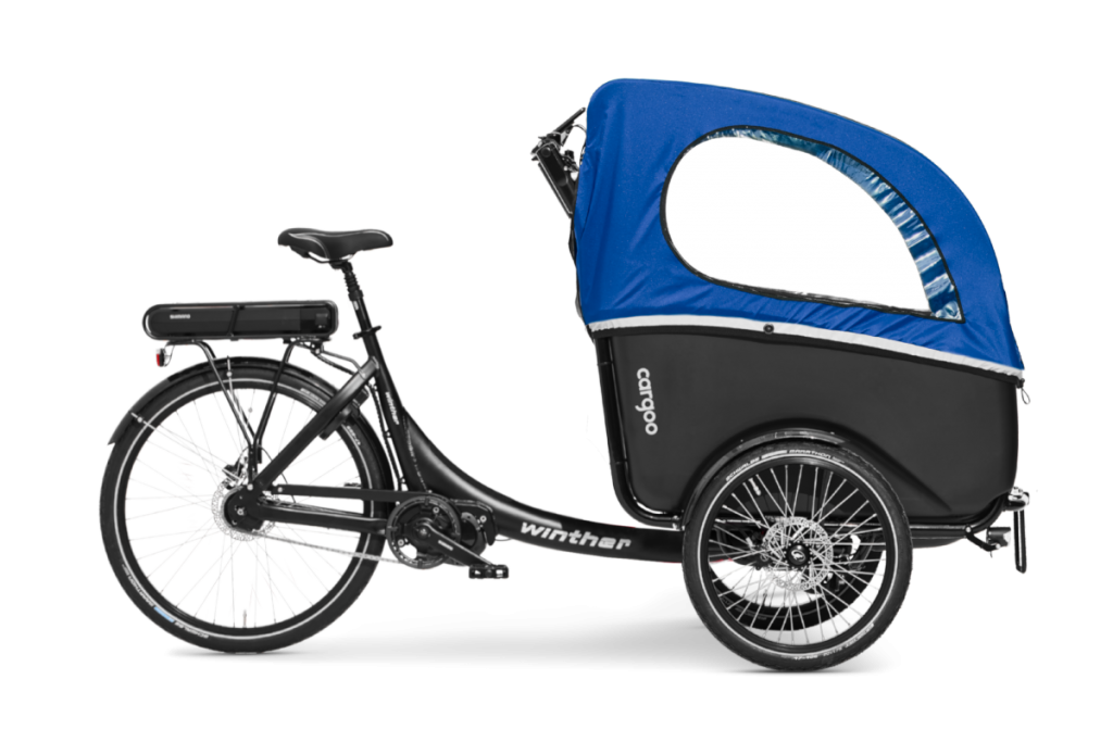 Winther_Bikes_cargo_E-cargo_Cargoo_Black_Blue_Shimano_STePS_Rside