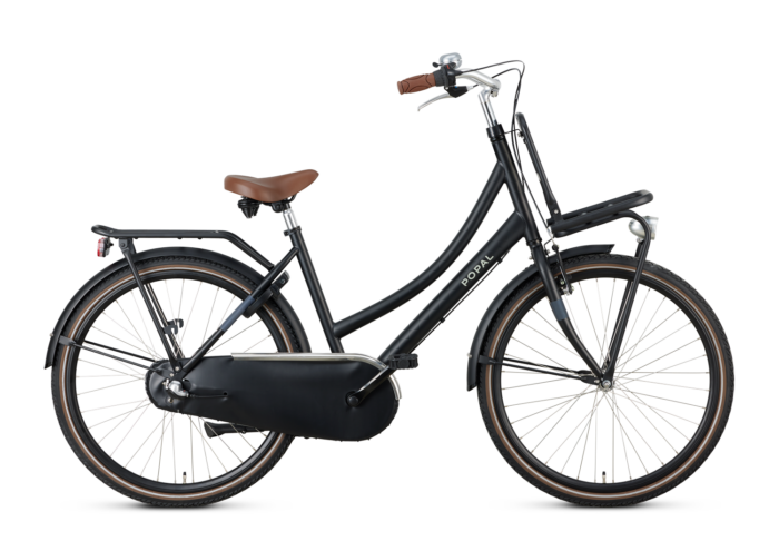 Meisjesfiets Transportfiets Popal Daily Dutch Basic+ 26 Mat-zwart 26 inch S050126 meisjesfiets met versnellingen