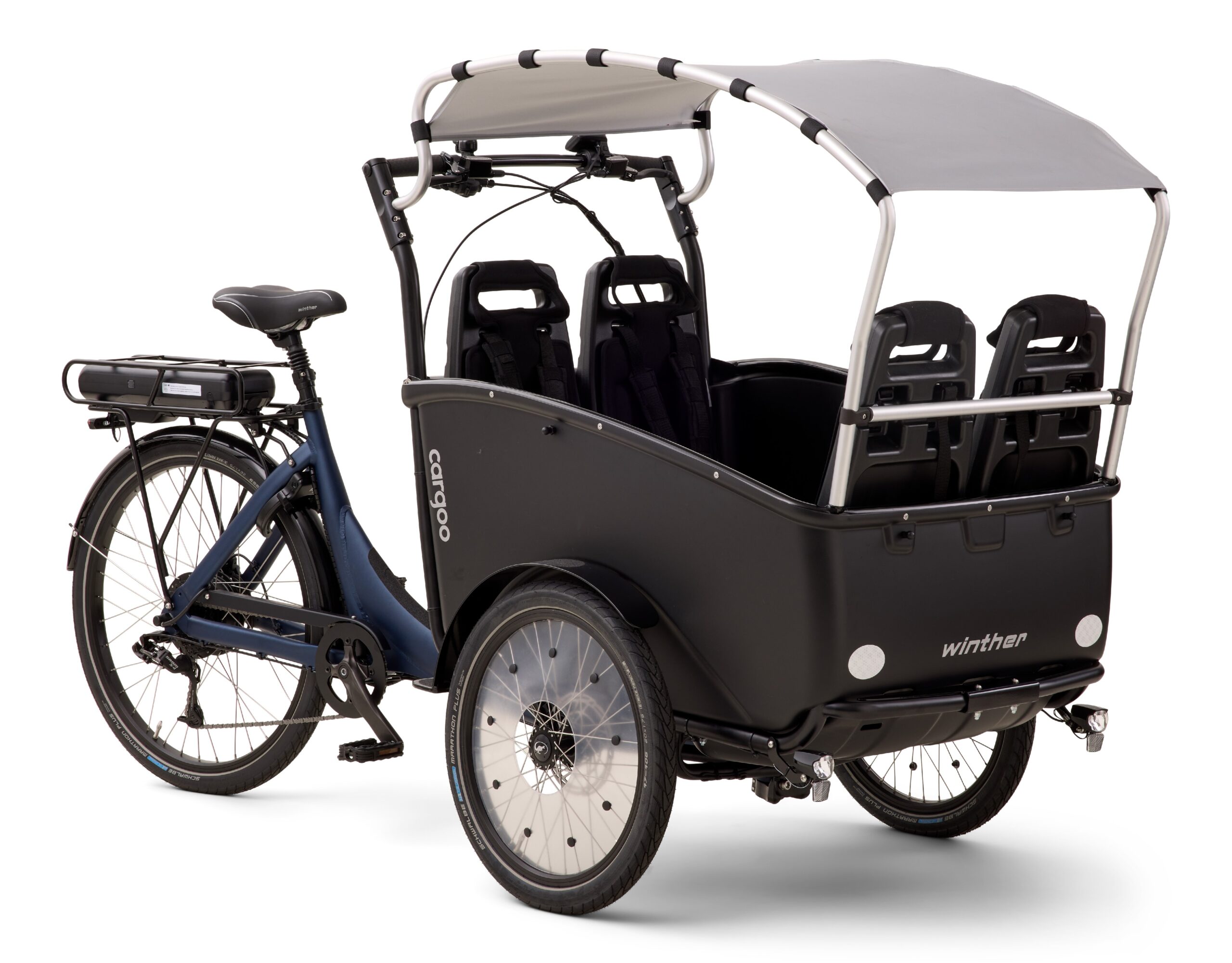 Winther_Kangaroo_Bike_Lastenrad_Cargo_bike_E_cargo_Cargoo_2+2_Bafang_R_Side_Front_Sunroof Winther_Kangaroo_Bike_Lastenrad_Cargo_bike_E_cargo_Cargoo_2+2_Bafang_R_Side_Front_Sunroof