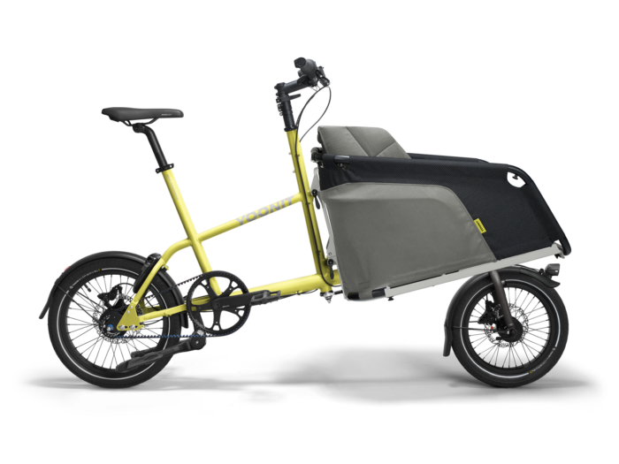 **YOONIT Family Up Model – De Uitgebreide en Comfortabele Mini-Bakfiets voor Gezinnen** Misty Lime