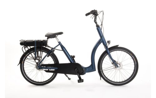Elektrische fiets met extra lage instap midden motor Aldo Finestra Blauw